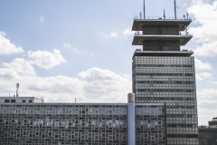 Blick von der 15. Etage im Kaufhof Parkhaus 2 auf das Gebäude Sternengasse 14